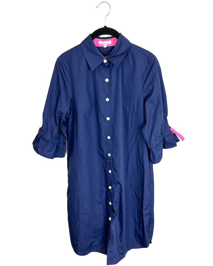 Dark Blue Shirt Dress - Size 0/2 and Size 12/14