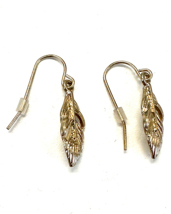 Gold Feather Earrings
