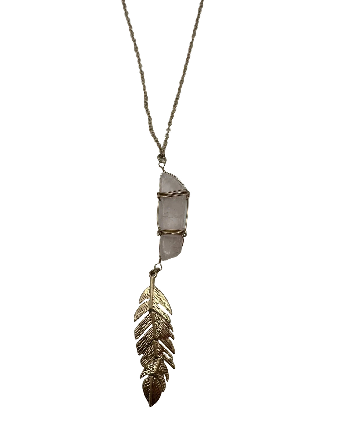 Light Pink Feather Necklace