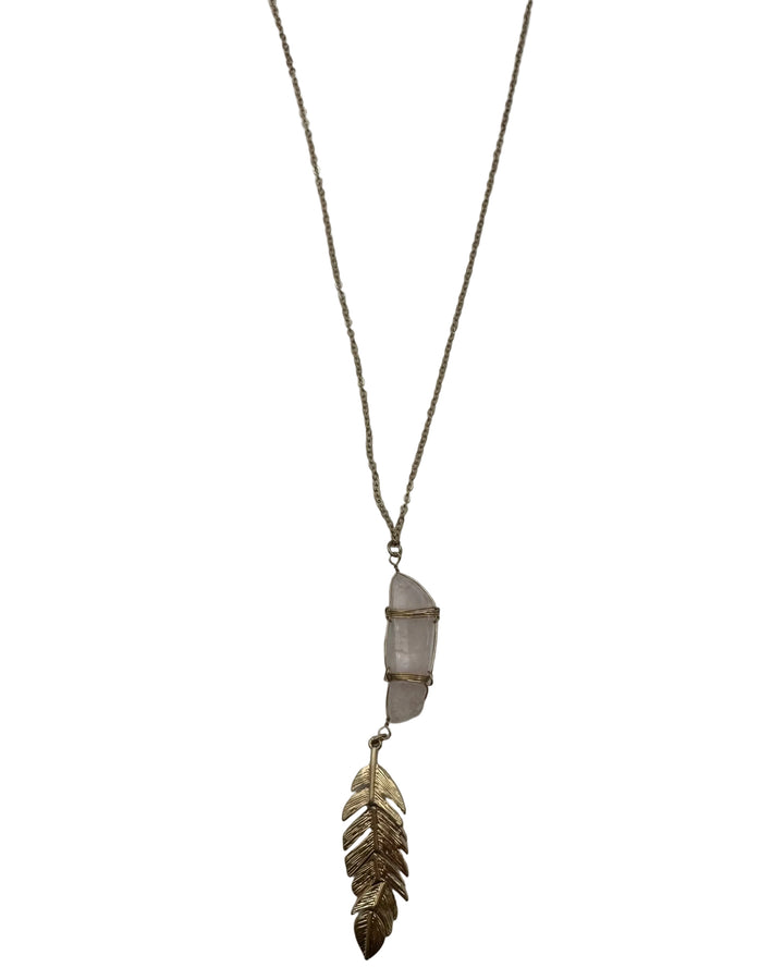 Light Pink Feather Necklace