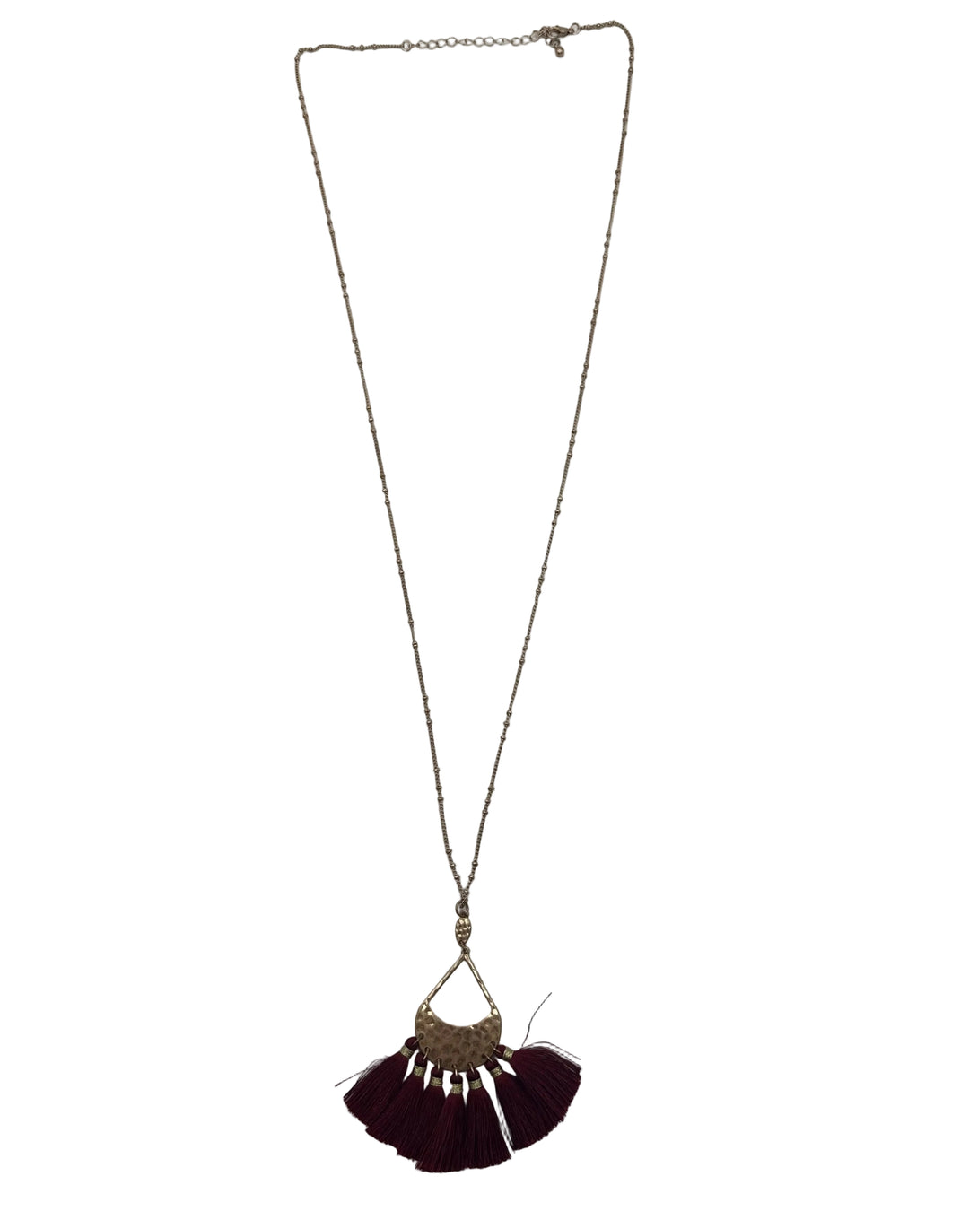 Burgundy Tassel Necklace