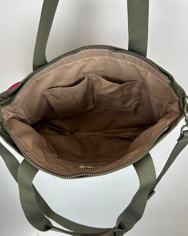 Green Tote/Crossbody Bag With Coin Purse
