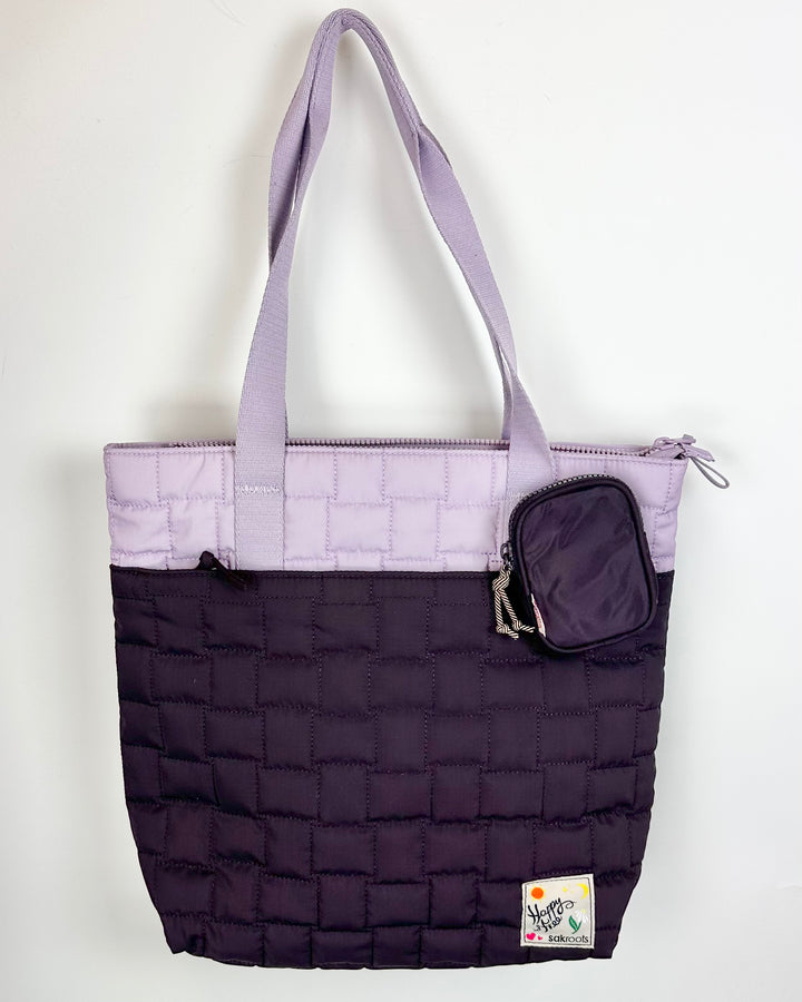 Purple Tote/Crossbody Bag With Coin Purse
