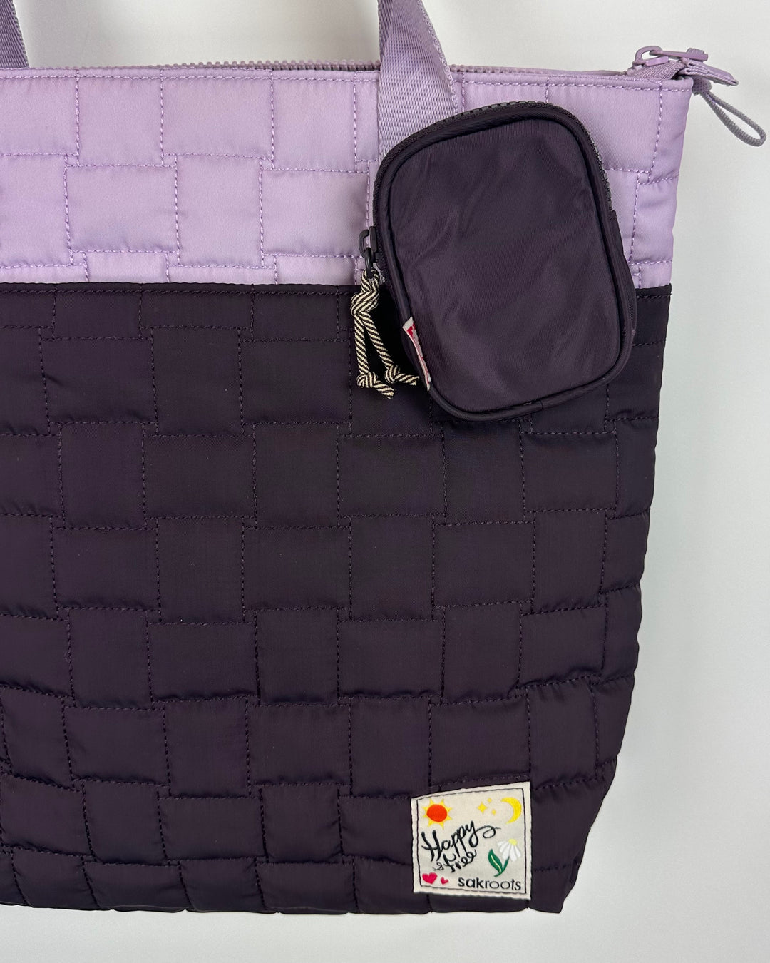 Purple Tote/Crossbody Bag With Coin Purse