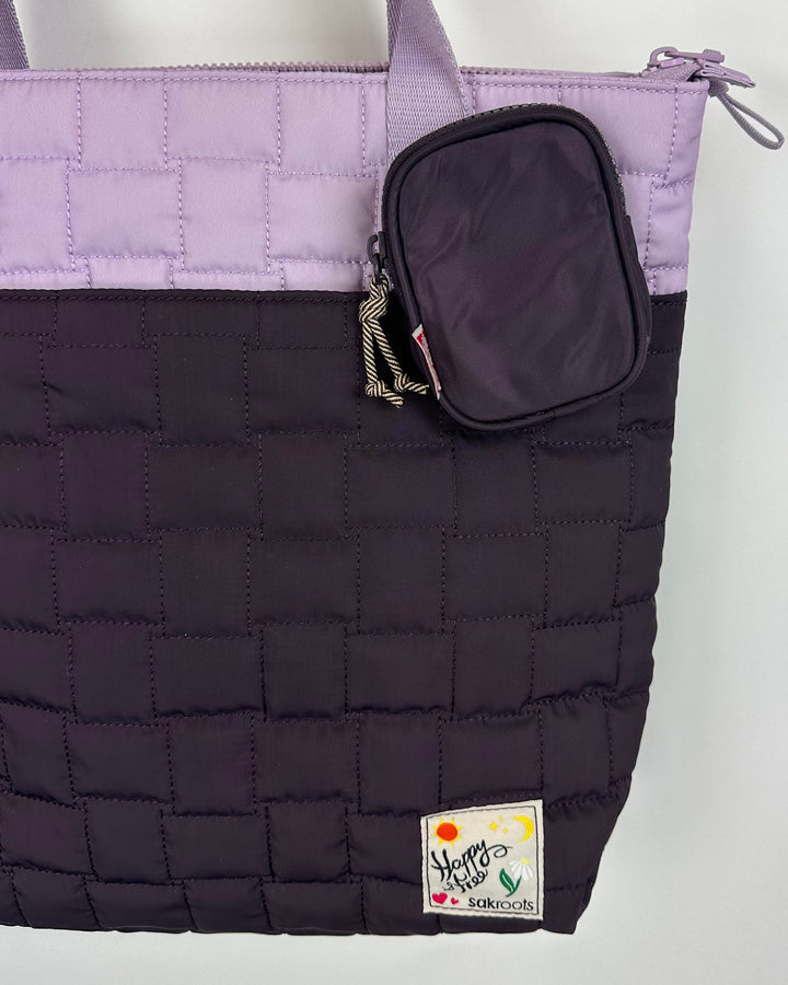 Purple Tote/Crossbody Bag With Coin Purse
