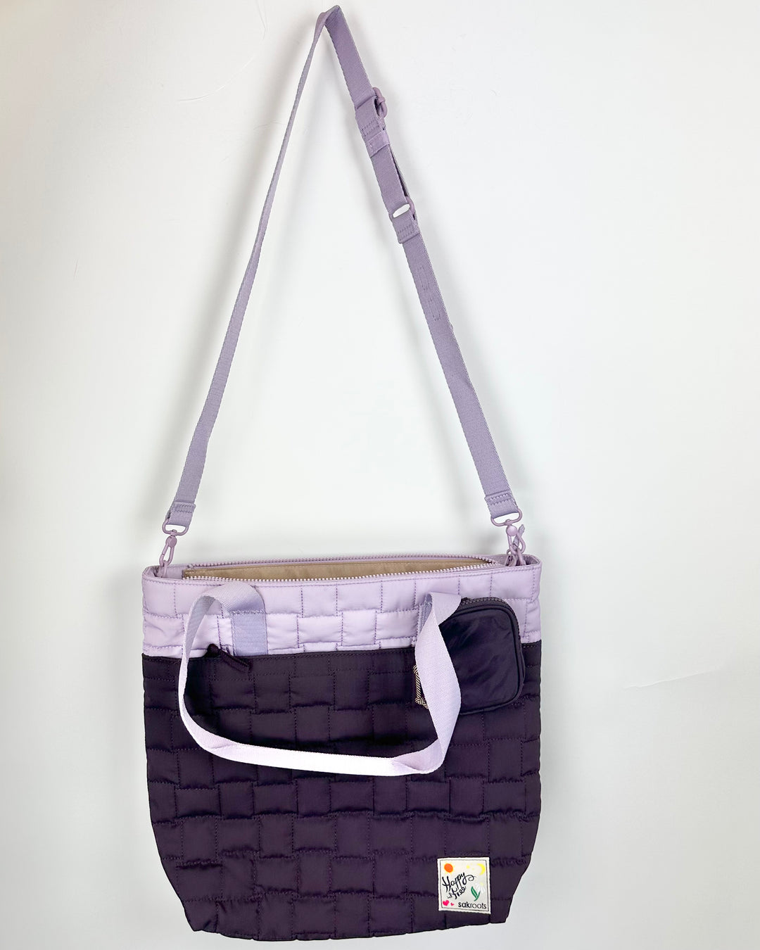 Purple Tote/Crossbody Bag With Coin Purse