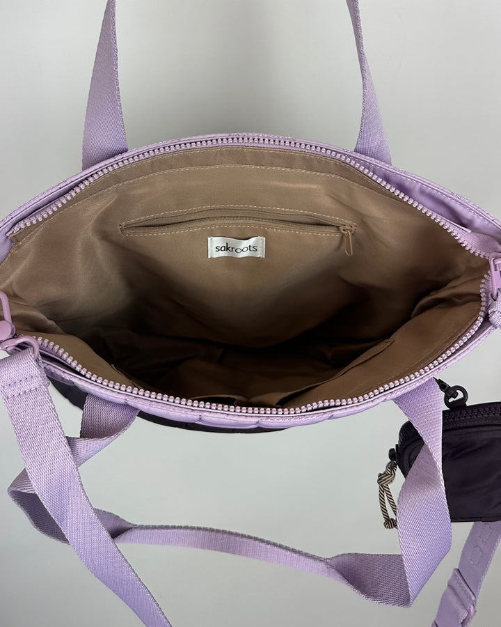 Purple Tote/Crossbody Bag With Coin Purse
