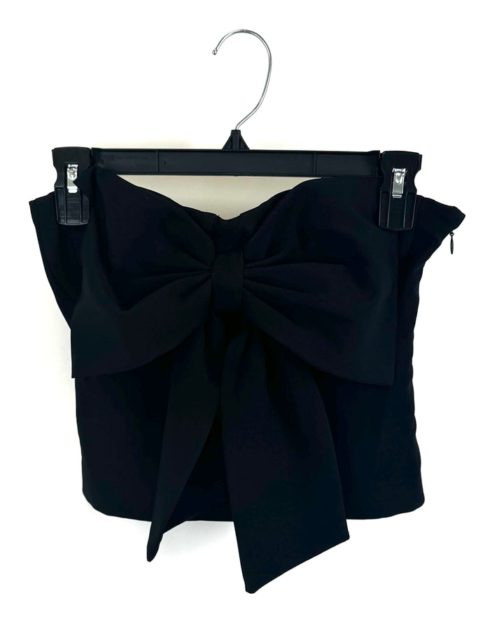 NBD Black Strapless Bow Top - Small