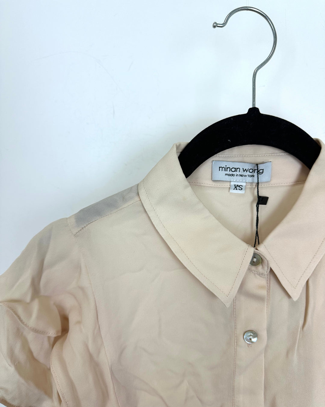 Muted Beige Ruffle Top - Size 0/2