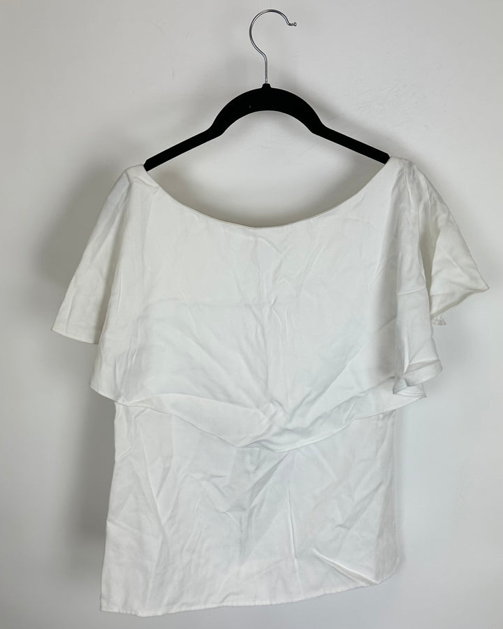 Cloud White Ruffle Blouse - Size 0/2, 6/8, 10/12