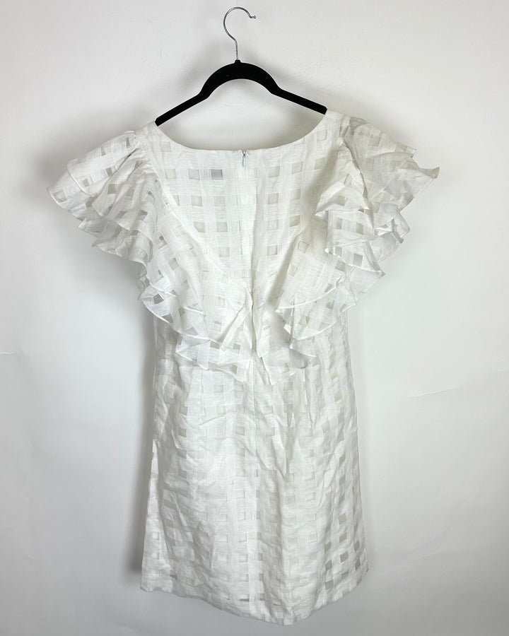 White Ruffle Sleeve Dress - Size 6/8