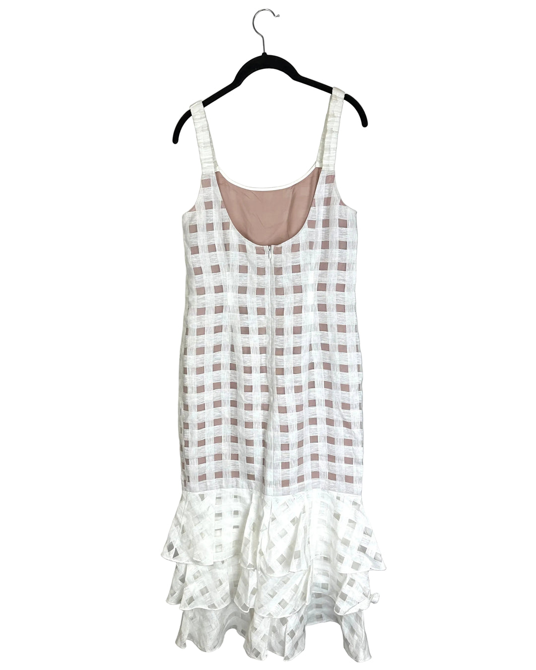 White Plaid Asymmetric Dress - Size 6/8