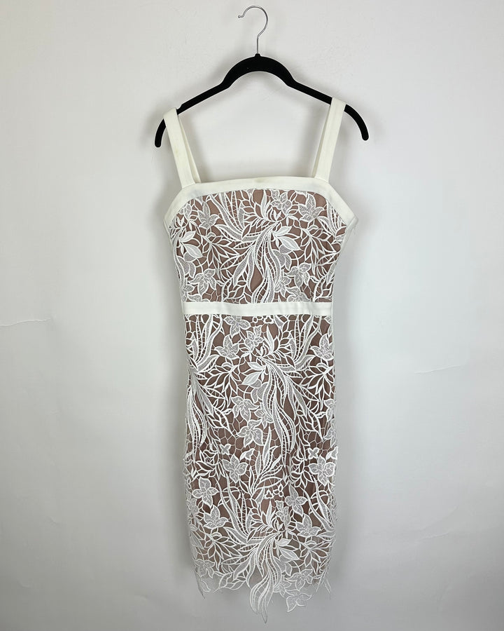 White Embroidered Lace Dress - Size 4/6, 6/8