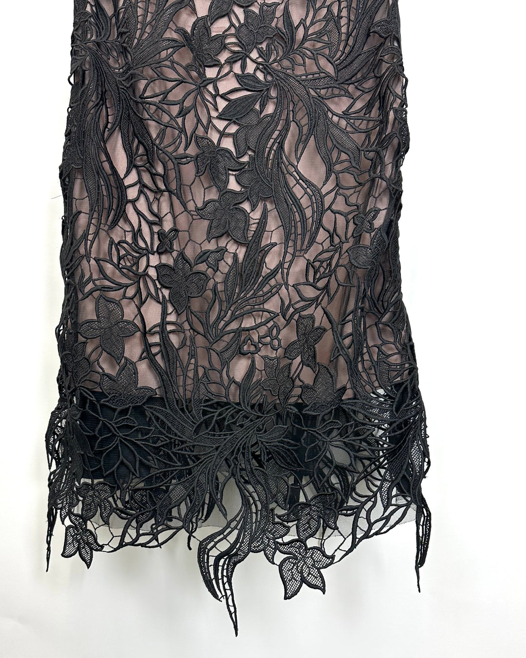 Black Embroidered Lace Dress - Size 4/6