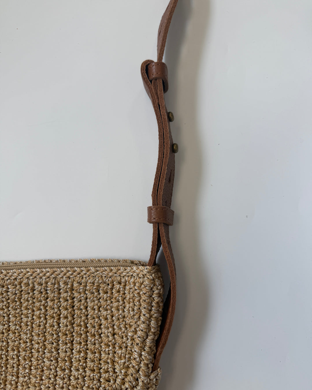 Fawn Brown Crochet Crescent Bag