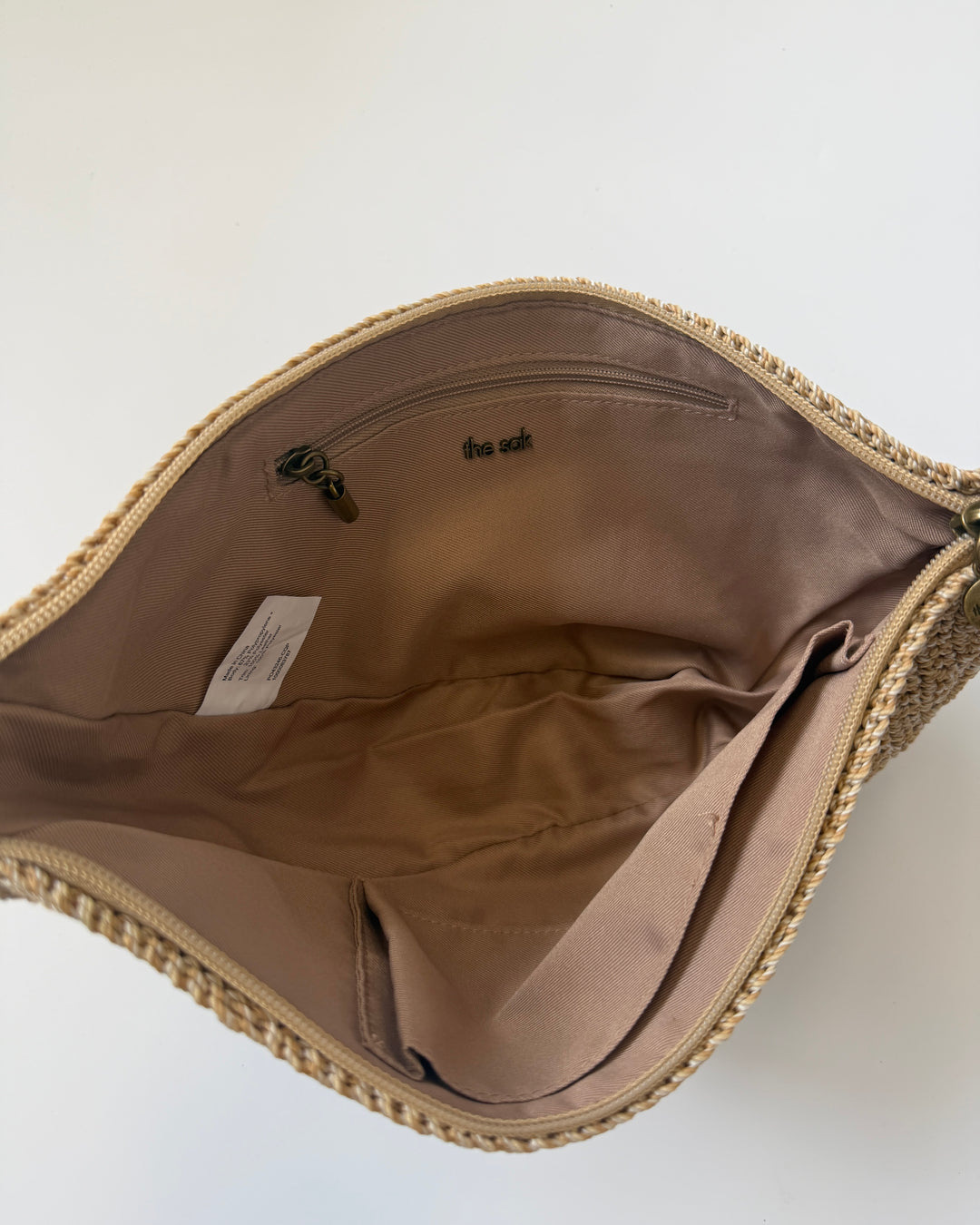 Fawn Brown Crochet Crescent Bag