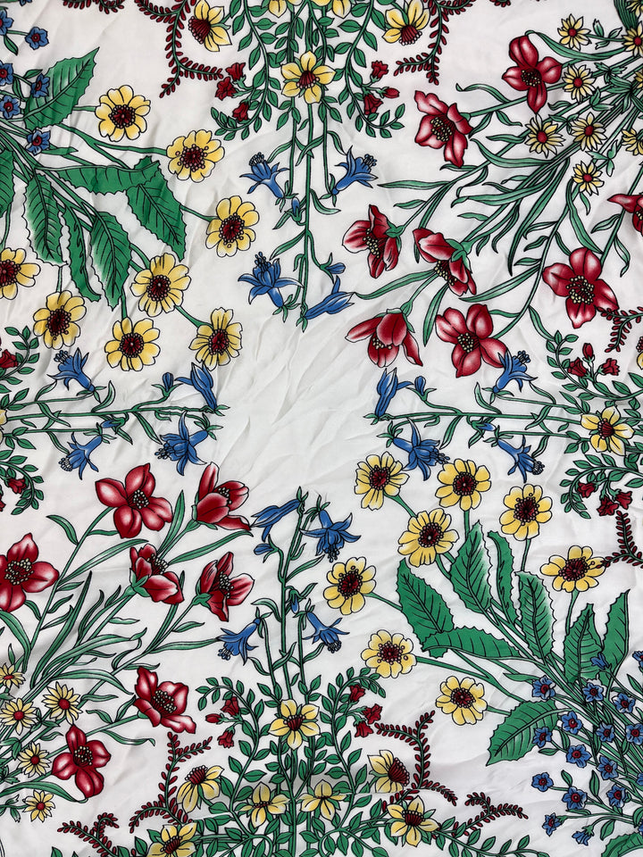 Blue, Yellow, and Red Floral Multi Wear Scarf