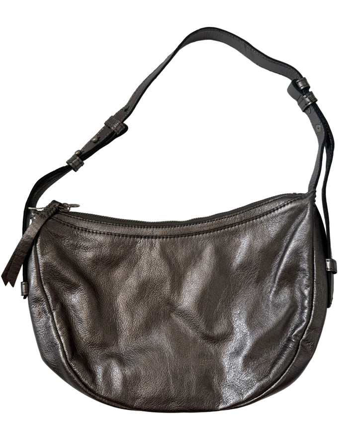 Dark Silver Metallic Shoulder Bag