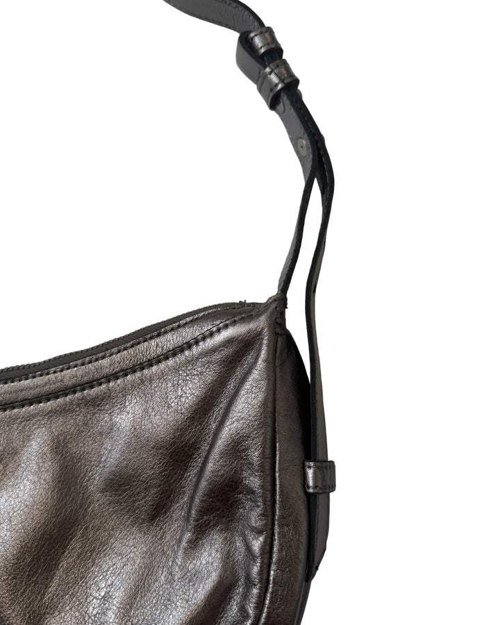 Dark Silver Metallic Shoulder Bag