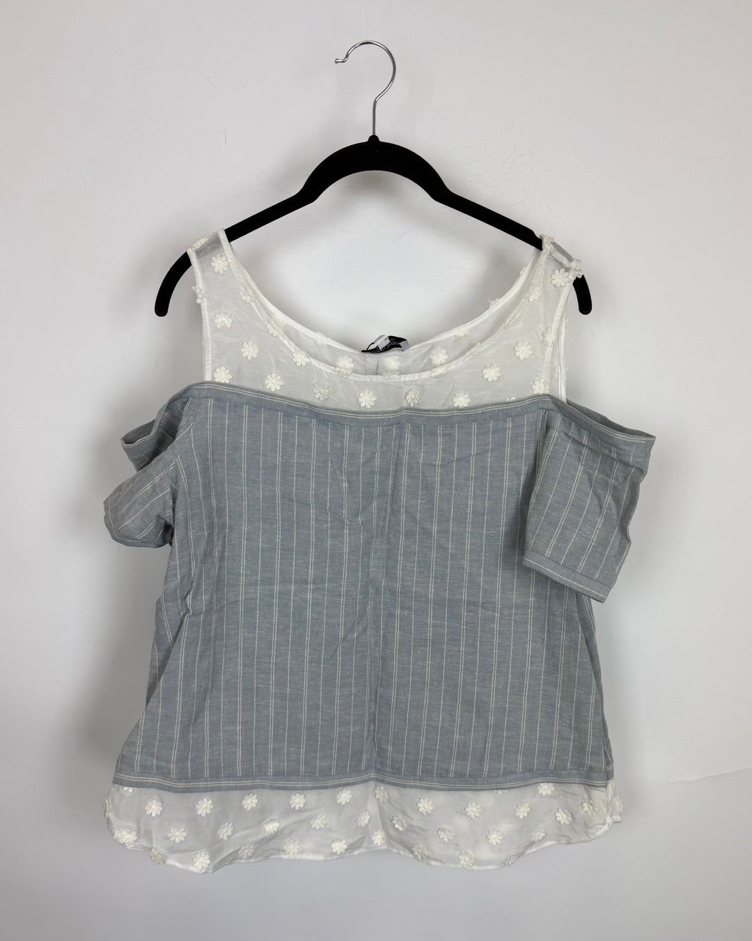 Powder Blue Off Shoulder Top - Size 10/12