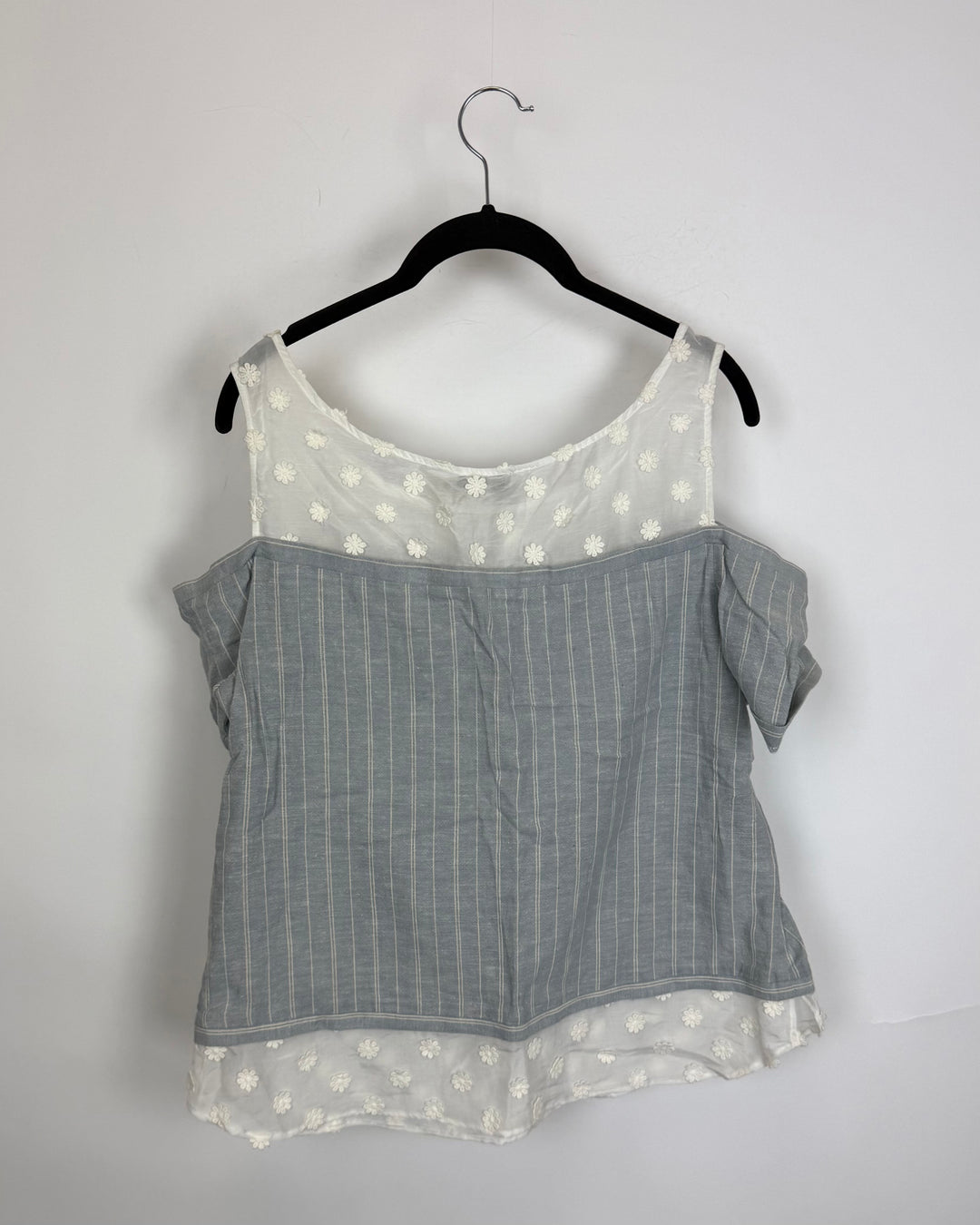 Powder Blue Off Shoulder Top - Size 10/12