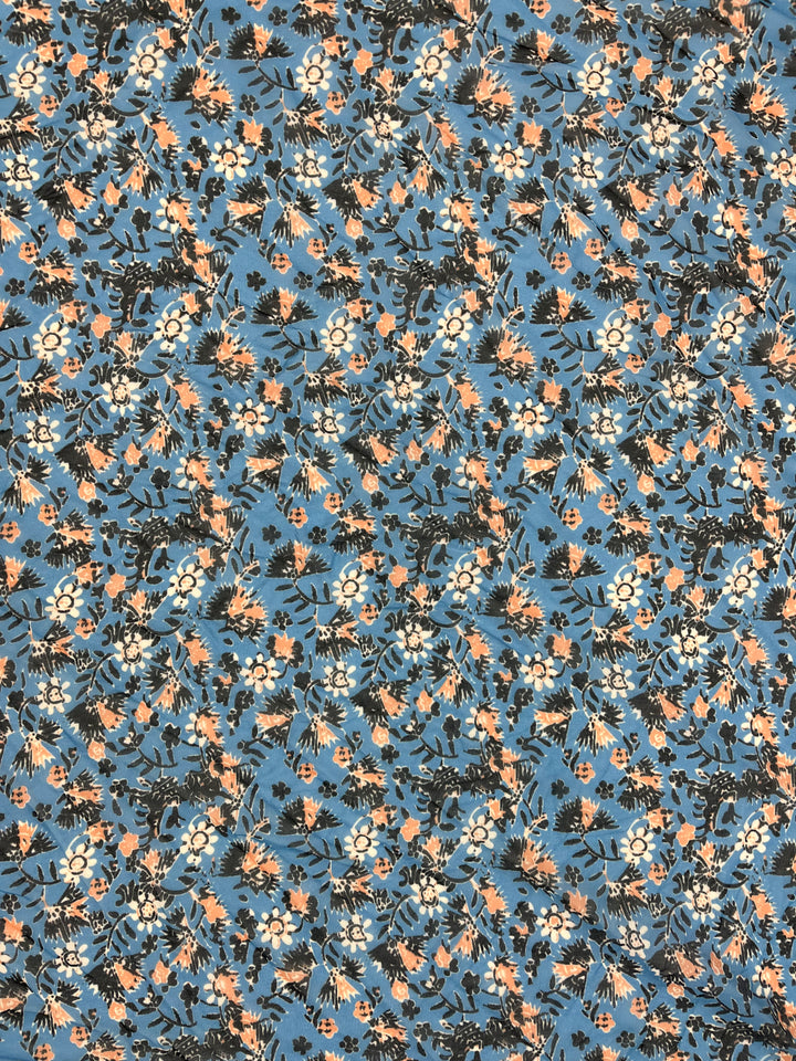 Robin Blue & Burnt Orange Floral Multi Wear Scarf