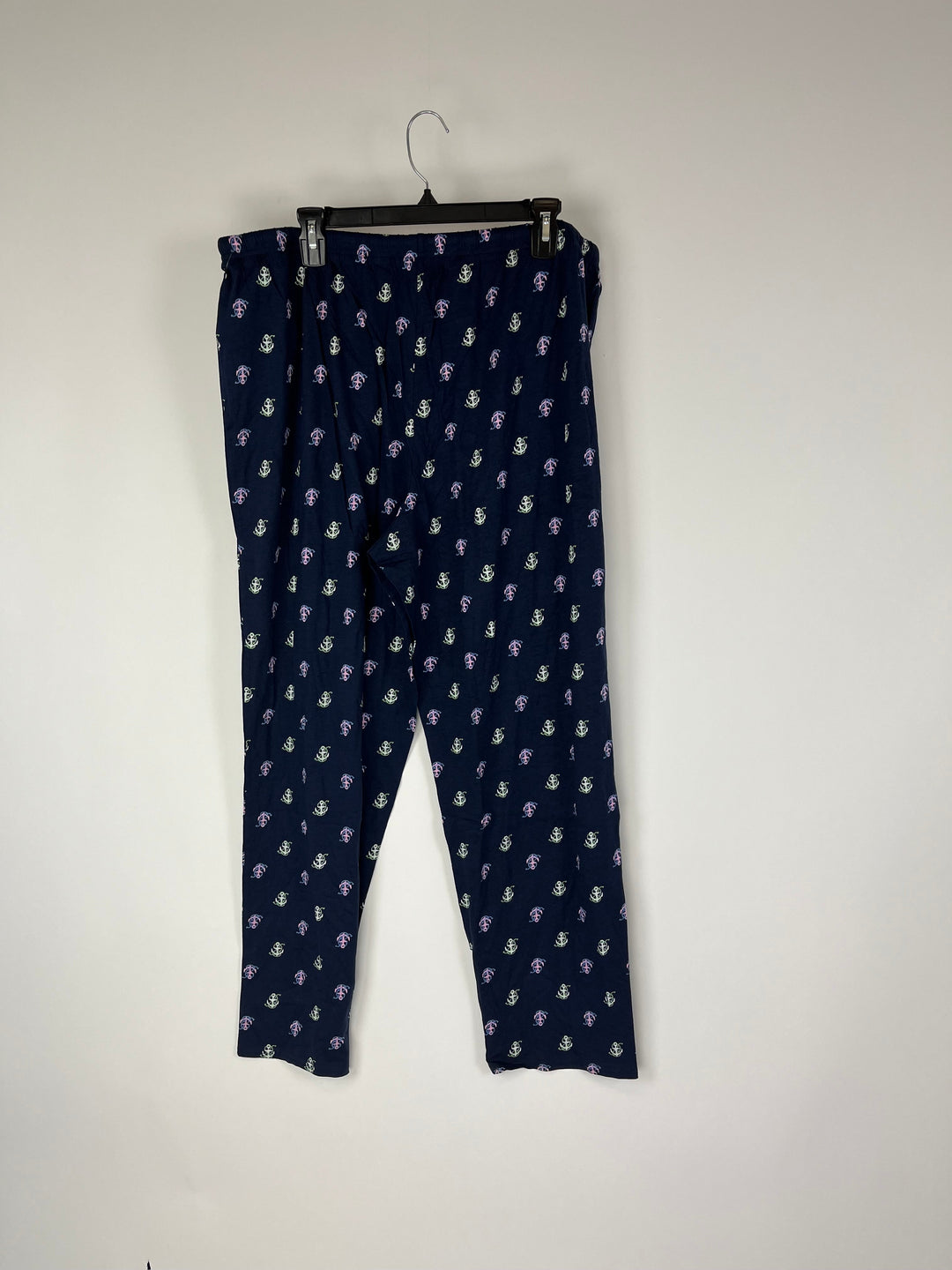 Navy Blue Anchor Pattern Pajama Set - Small and 1X