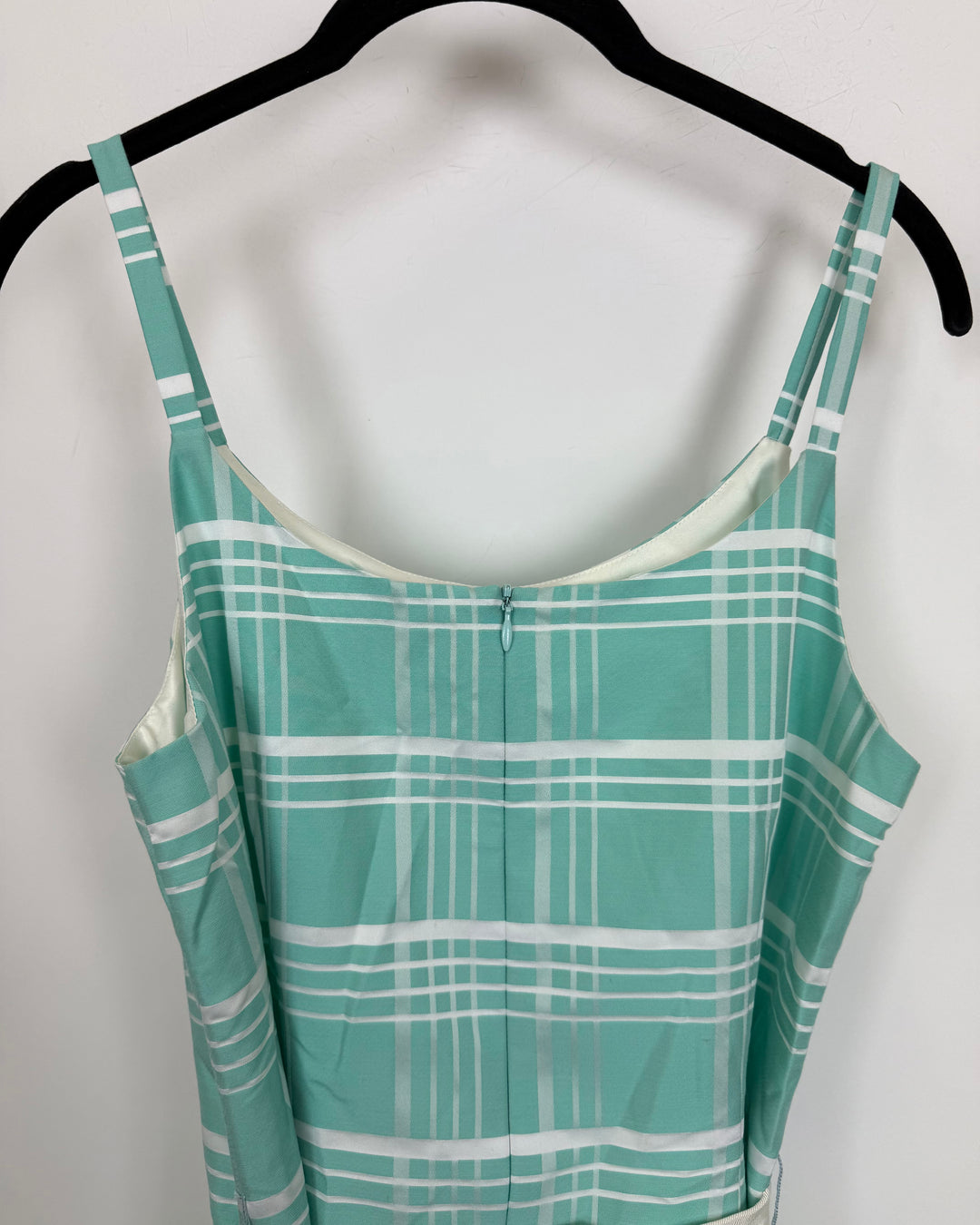 Mint Plaid Asymmetric Dress - Size 6/8