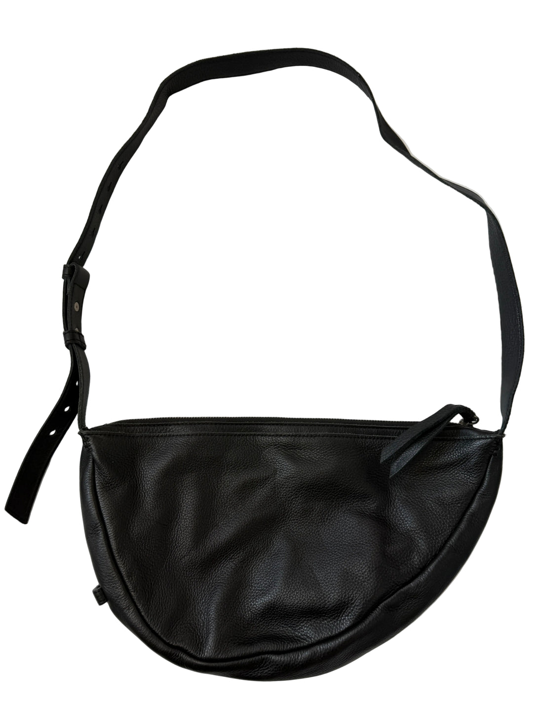 Black Leather Crescent Bag