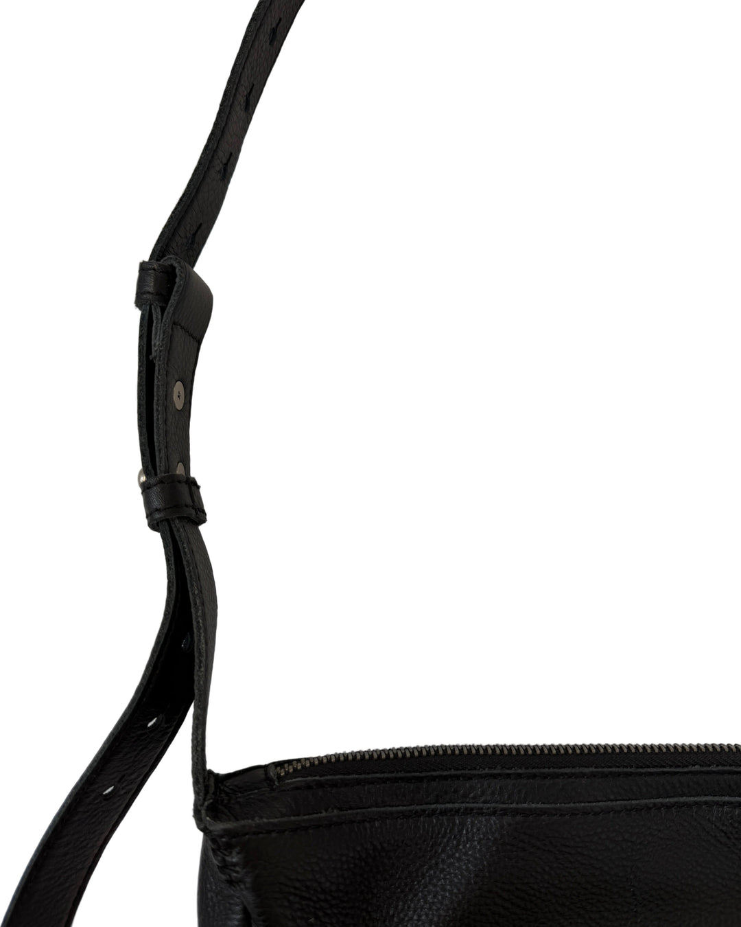 Black Leather Crescent Bag