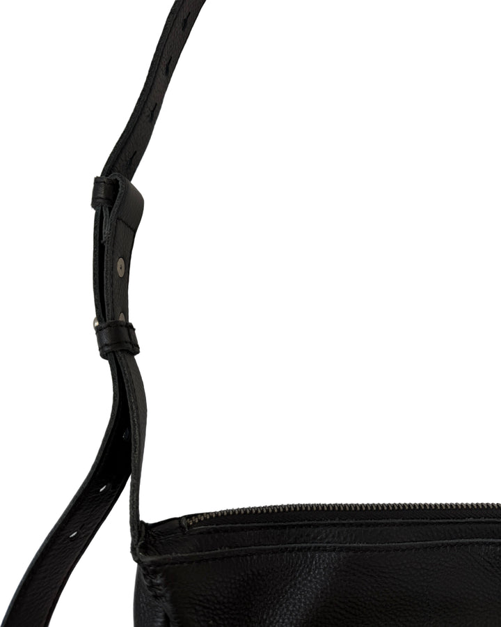 Black Leather Crescent Bag