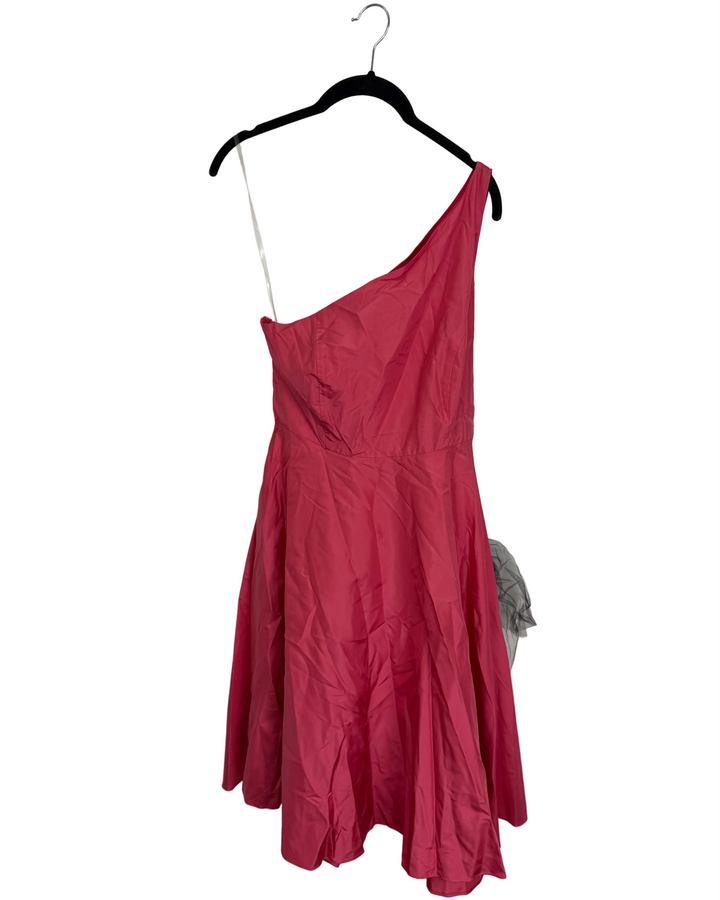 Raspberry and Black Tulle Ribbon Dress - Size 4/6