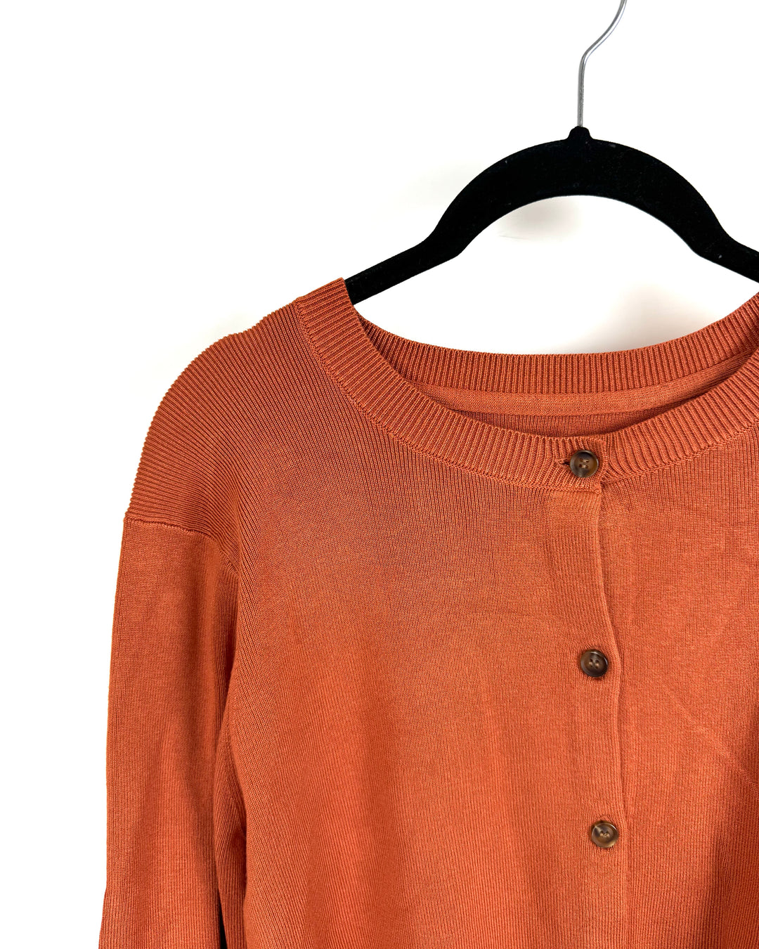 Burnt Orange Button-Down Sweater - Extra Large