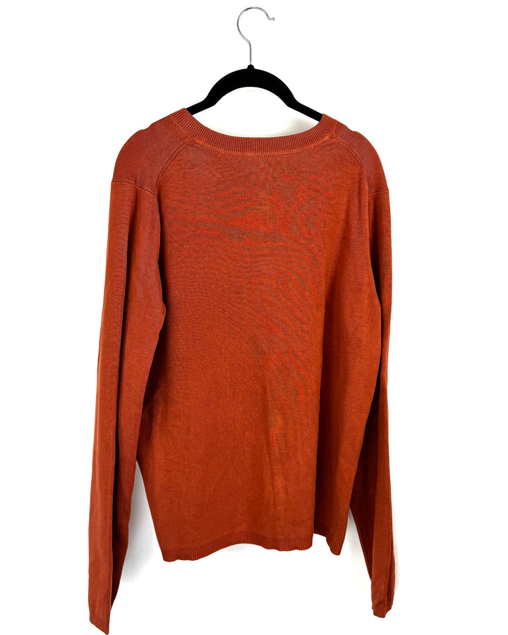 Burnt Orange Button-Down Sweater - Extra Large