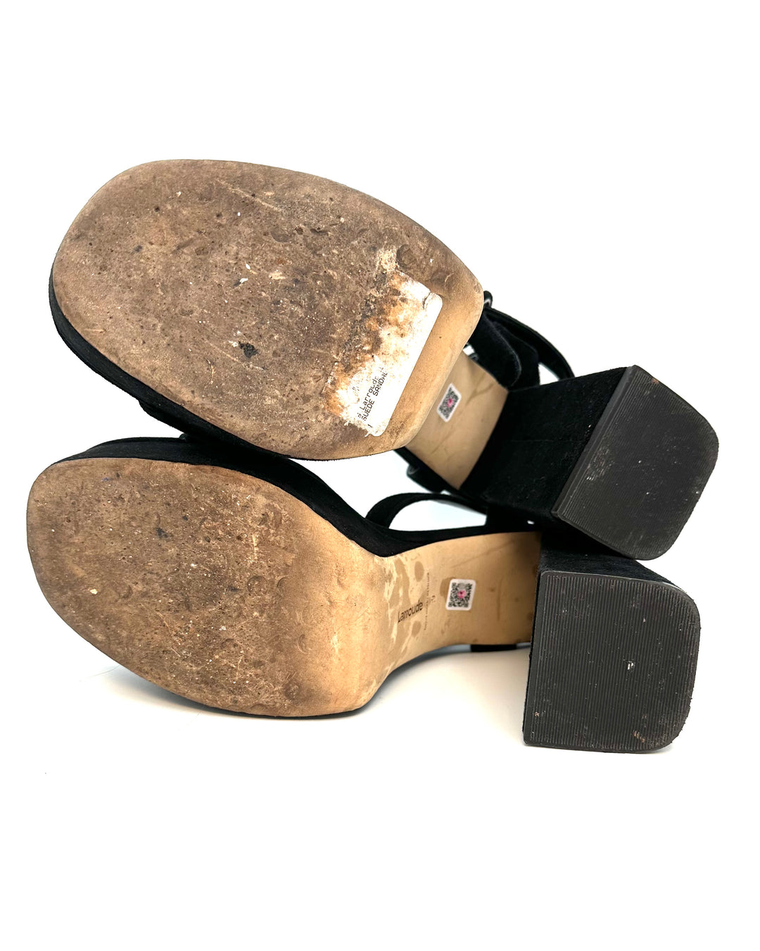 Black Suede Open Toe Heel - Size 7, 8, 9, and 11