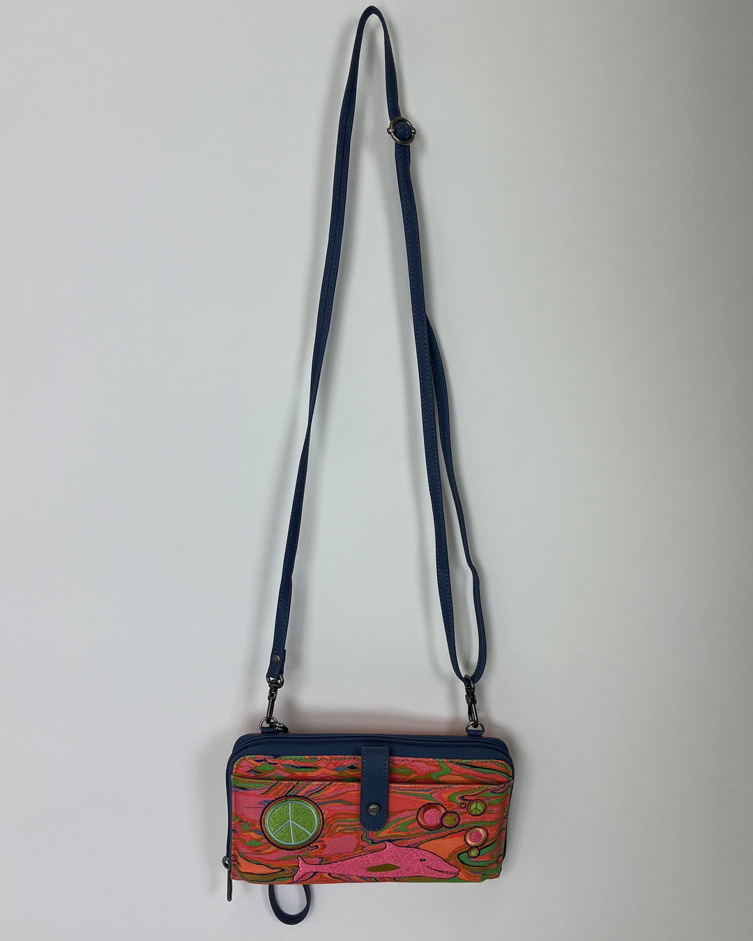 Bright Multicolor Dolphin Crossbody / Wristlet