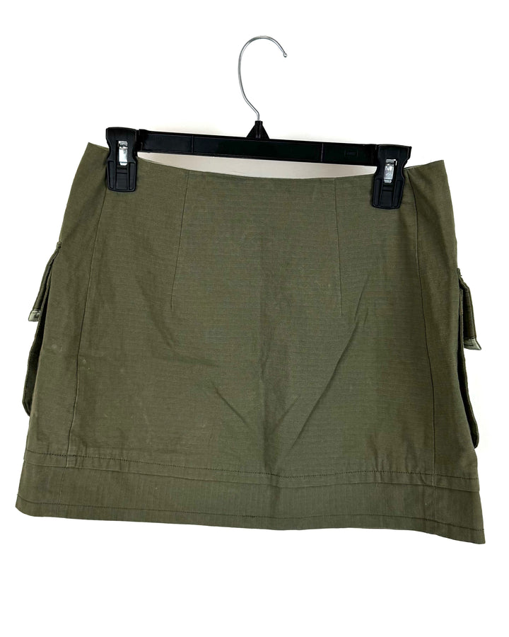 Nicole Miller Army Green Cargo Skirt - Small
