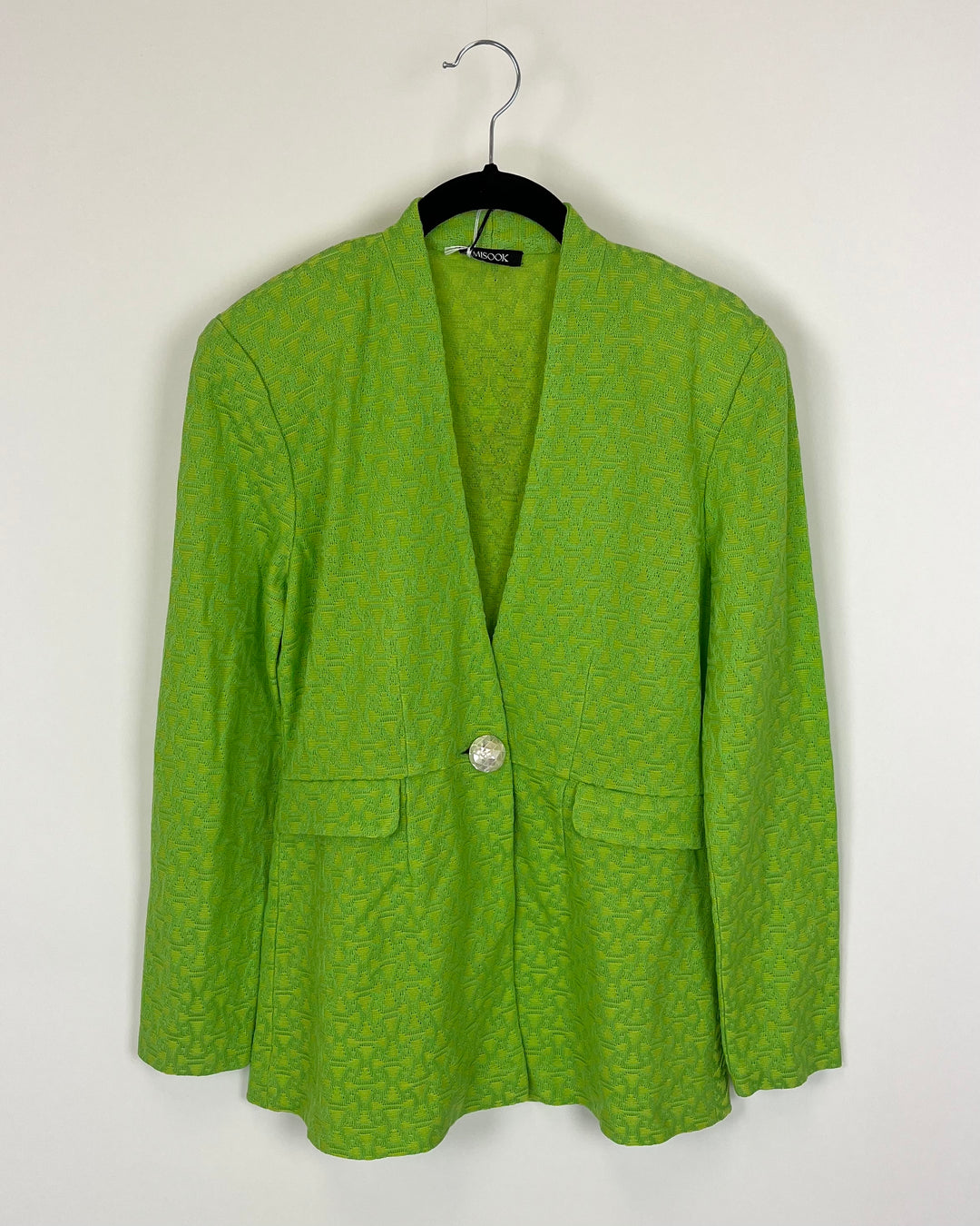 Bright Green Tweed Jacket - Size 2- 26W