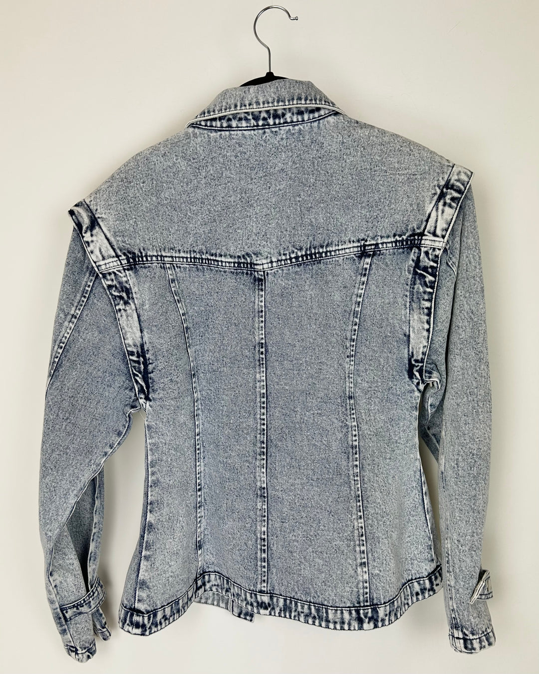Acid Wash Denim Jacket With Removable Sleeves - Size 4-6