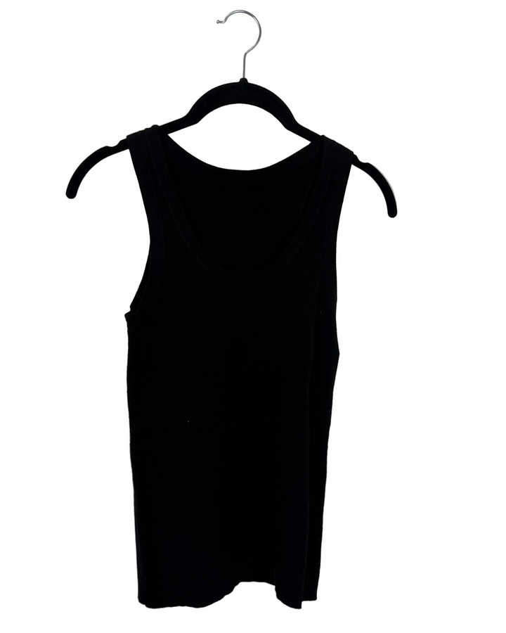 Black ribbed knit tank top - 4/6
