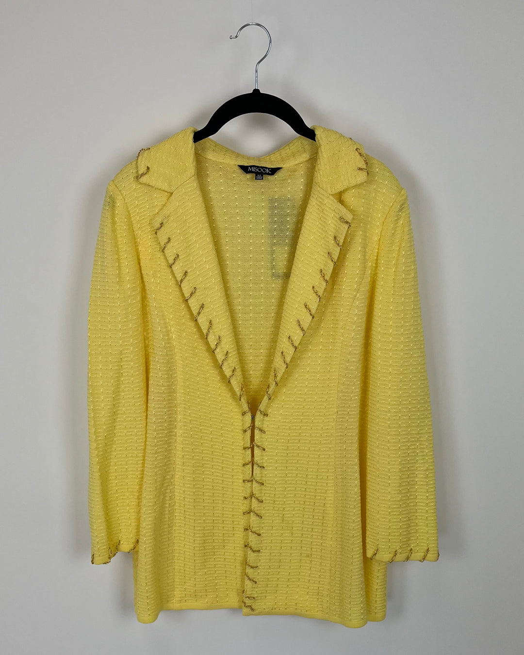 Yellow Cardigan with Gold Chain Trim - Size 2/4