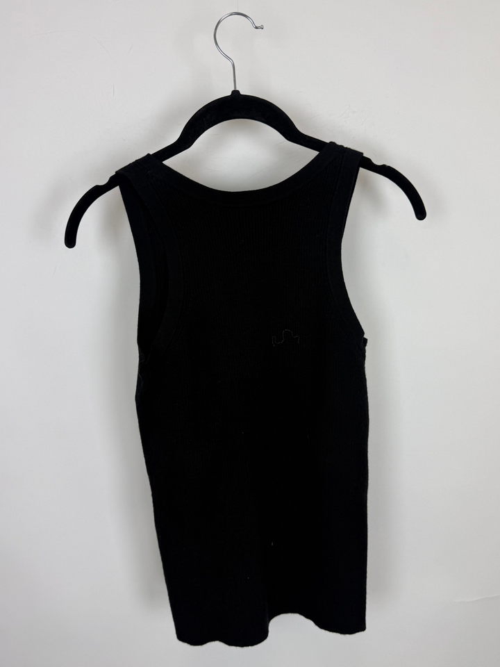 Black ribbed knit tank top - 4/6