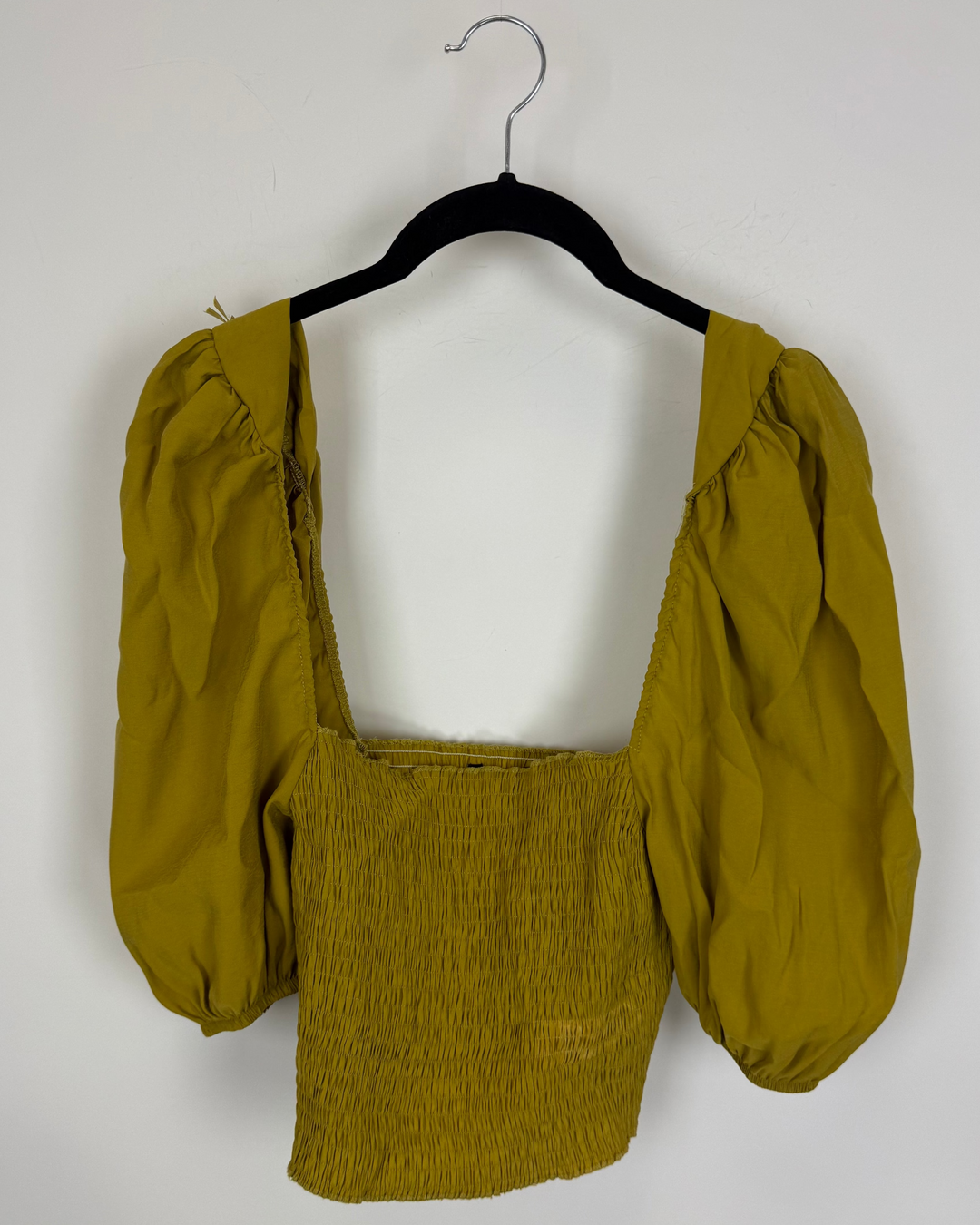 Burnt yellow puff sleeve crop top - 4/6