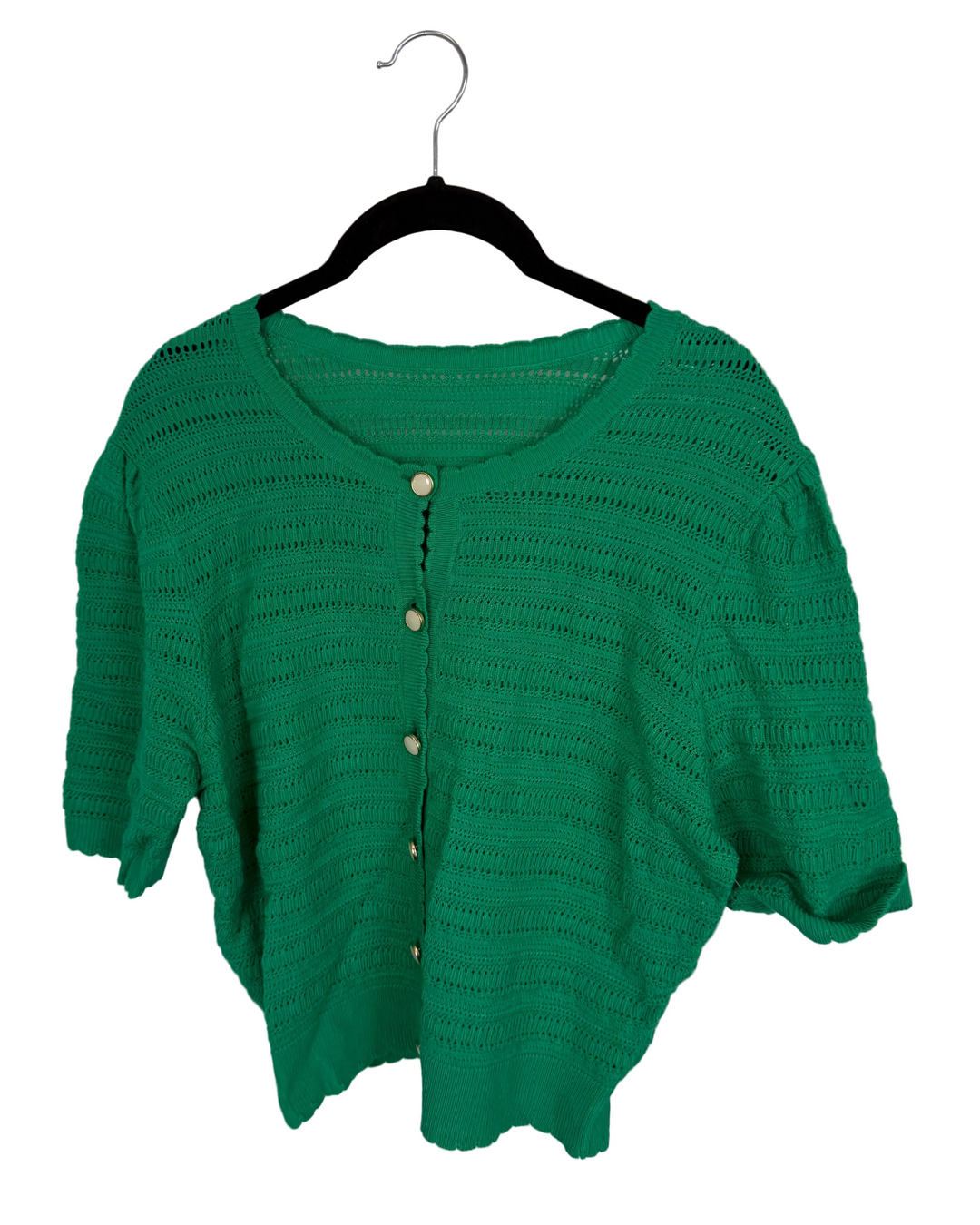 Clover green short sleeve sweater top - 4/6