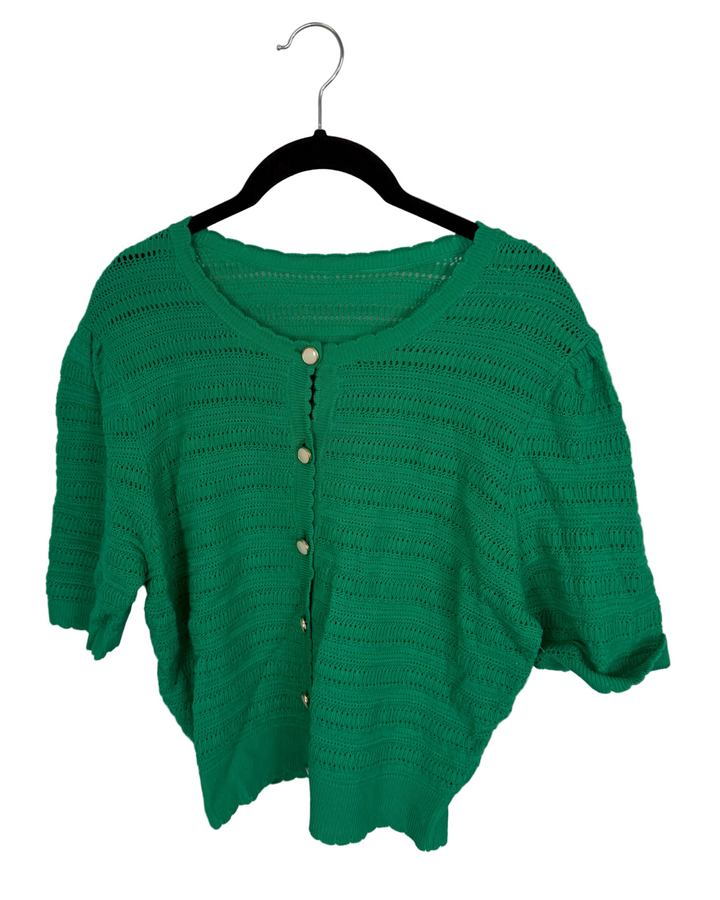 Clover green short sleeve sweater top - 4/6