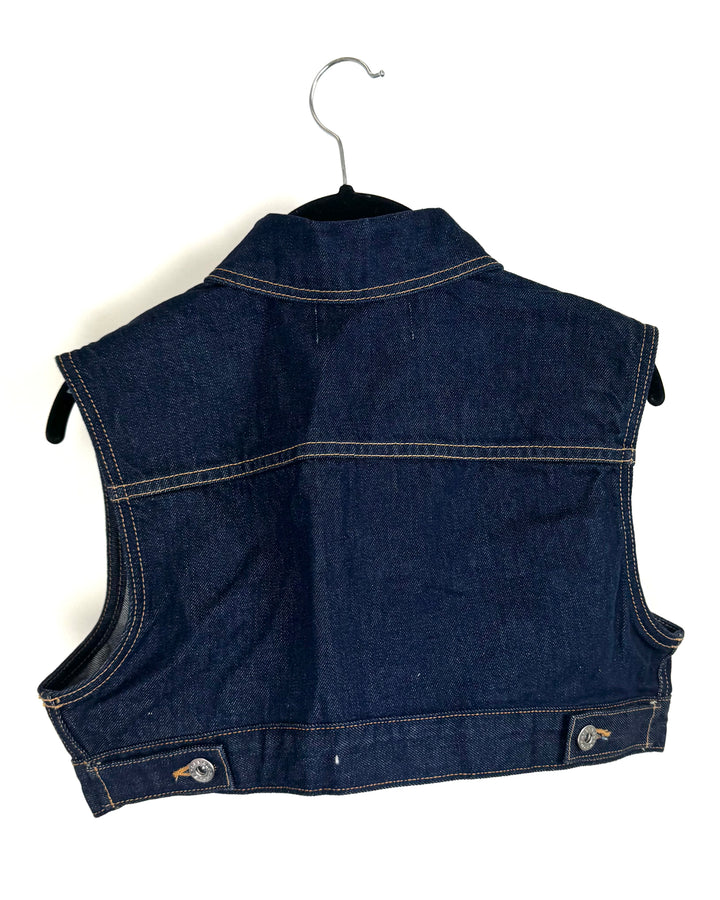 Slvrlake Cropped Denim Trucker Vest - Small