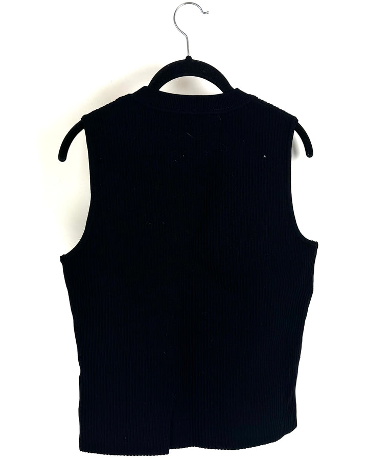 Bailey/44 Sleeveless Ribbed Black Top - Medium