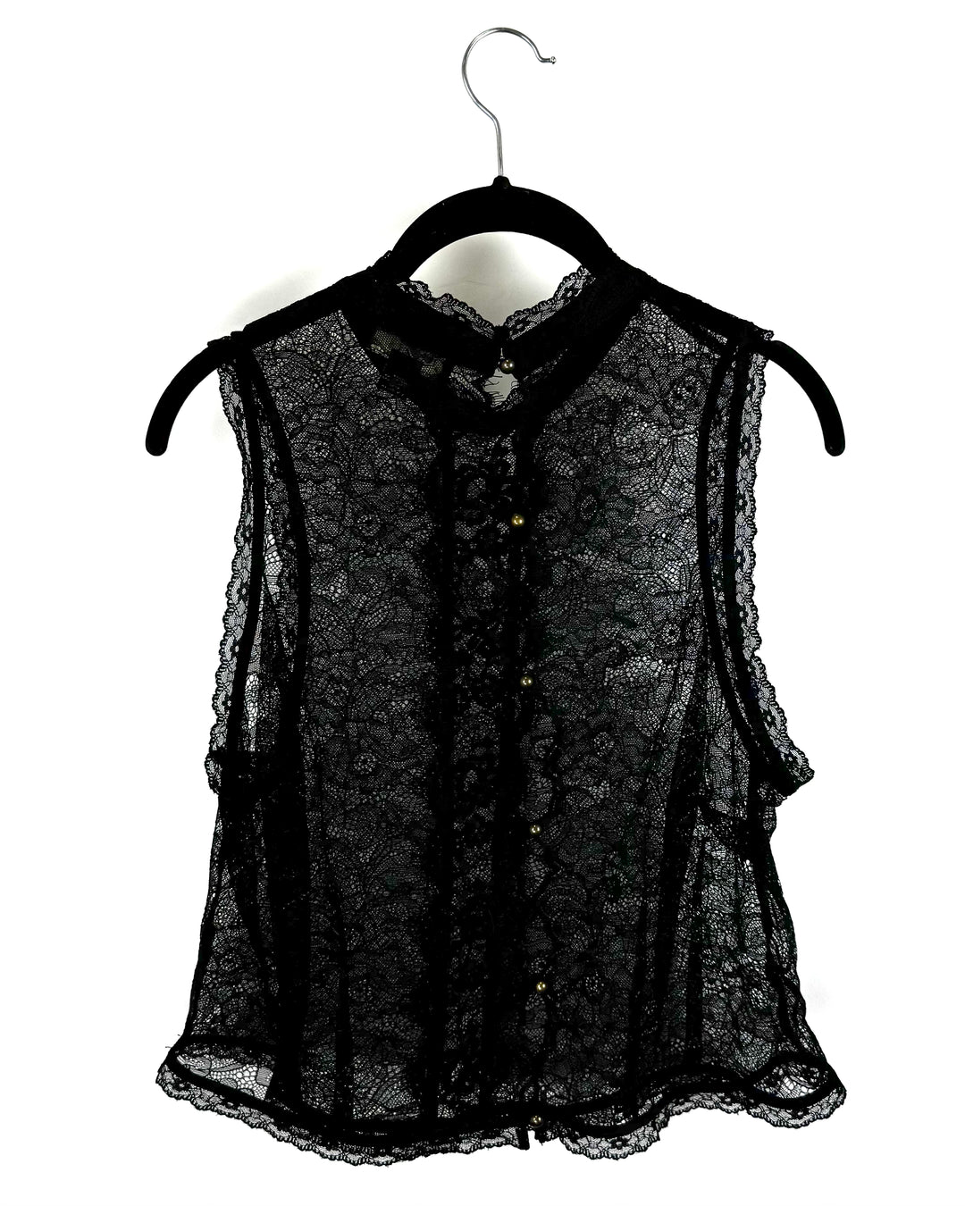 Forever 21 Black Lace Overlay Tank - Size 1X