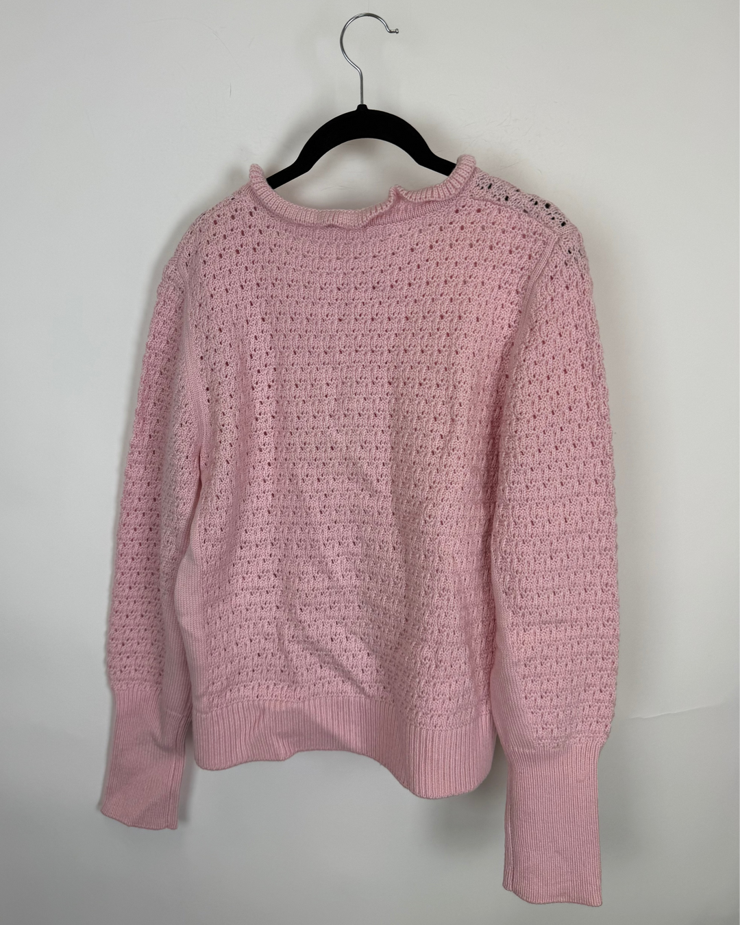 Pink knit button up sweater - 4/6