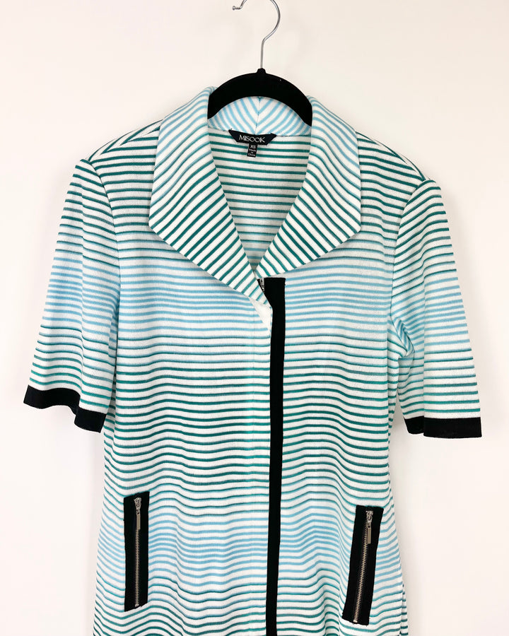 Striped Zip Up Top - Size 2/4